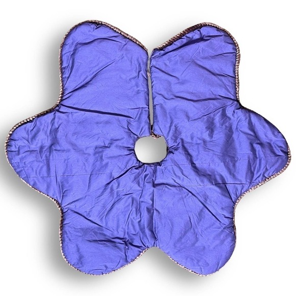 VTG Handmade Tree Skirt Christmas Holiday Children Winter Star Purple Velvet - Picture 3 of 9